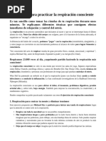 Ejercicios para Practicar La Respiración Consciente