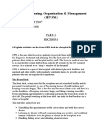 Hospital Planning, Organization & Management (HPOM) : Subject Code: CC2107 Roll No: MHA19102