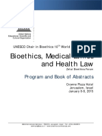 Bioethics, Medical Ethics and Health Law: Program and Book of Abstracts