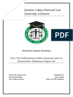 Dr. Ram Manohar Lohiya National Law University, Lucknow: Two-Tier Arbitration in India: Supreme Court in