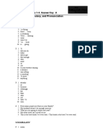 Progress Test Files 1-6 Answer Key A Grammar, Vocabulary, and Pronunciation