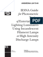 IESNA Guide Testing Lighting Luminaires Using Incandescent Filament Lamps Discharge Lamps