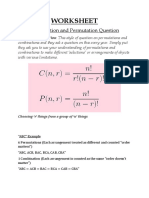 Permutations and Combinations Worksheet