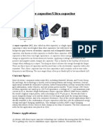 Super-capacitor/Ultra-capacitor: Current Specs