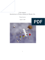 Code Snippets. Introduction To Python Scripting For Blender 2.5x
