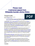 Please Read: A Personal Appeal From Wikipedia Founder Jimmy Wales