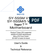 SY-5SSM V1.1 SY-5SSM/5 V1.1 Super 7 Motherboard: User's Guide & Technical Reference