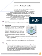 Teacher Guide: Photosynthesis Lab: Learning Objectives