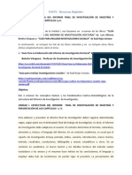 Unidad I. Estructura Del Informe Final de Investigación de Maestría y Presentación de Los Capítulos I y II.