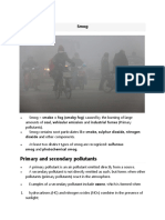 Primary and Secondary Pollutants: Dioxide and Other Components. Smog and Photochemical Smog