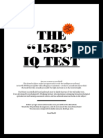 The "1585" Iq Test: Your Iqs Cor E in 25 M in