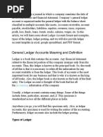 General Ledger Accounts Meaning and Definition: Accounting