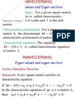 Eigen Values and Eigen Vectors: Characteristic Matrix