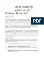 How Modern Teaching Methods Are Benefit College Students?: October 11, 2018 7:42 Am