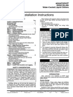Installation Instructions: Aquaforce 30XW150-400 Water-Cooled Liquid Chillers