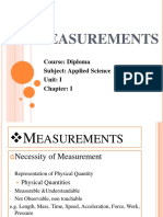 Easurements: Course: Diploma Subject: Applied Science Physics Unit: I