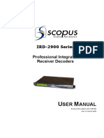 Operations Manual Scopus MPEG2 Receiver Decoder IRD 2900 Series PDF