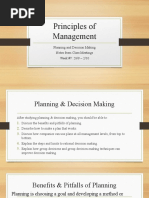 Principles of Management: Planning and Decision Making Notes From Class Meetings Week #7: 28/9 - 2/10