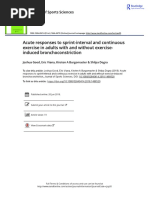 Acute Responses To Sprint-Interval and Continuous Exercise in Adults With and Without Exercise Induced Bronchoconstricion PDF