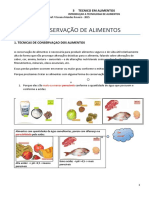 Tecnicas de Conservaçao de Alimentos - Calor.frio - Reduçaode Umidade.2019