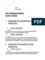 The Transatlantic Slave Trade: I. Timeline of Slavery in The Americas