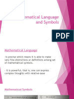 Mathematical Language and Symbols