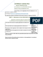 Scoil Mhuire Caisleán Nua: PART 1 - Admissions To The (2021/2022) School Year