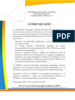 Comunicado 22 de Noviembre 2020