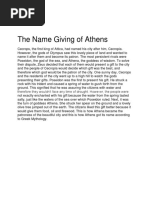 The Name Giving of Athens