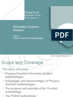 Information Systems Analysis: Topic 7: Process-Oriented IS Methodologies