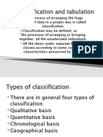 Classification and Tabulation