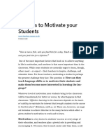 12 Ways To Motivate Your Students: WWW - Teachers-Corner - Co.uk