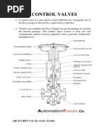 Control Valves: Air To Open Valve: (Fail Close)