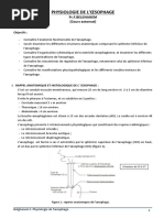 Physiologie de L'oesophage - Mon Cours Jan 2015