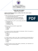 Grade 11 Summative Test in Earth and Life