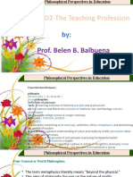 PROFED2-The Teaching Profession: Prof. Belen B. Balbuena