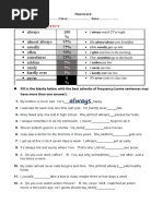 HOMEWORK Adverbs of Frequency