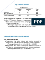 Population Weighting - Stylized Example: Non-Response - 100