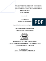 Experimental Investigation On Concrete Filled Unplasticized Poly Vinyl Chloride (Upvc) Tubes