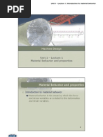 Unit 1 - Lecture 1 Material Behavior and Properties: Machine Design