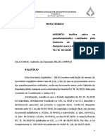 Parecer Da CLDF Sobre A Divergência de Redação em Emenda