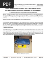 Design and Analysis of Integrated Solar Panel Cleaning System