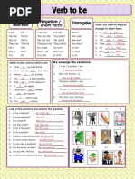 Re-Arrange The Sentence.: Write The Verb To Be and Change To Short Form