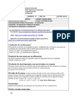 Cuadrado de Un Binomi0: Producto de Dos Binomios Con Un Termino en Comun