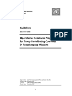 Operational Readiness Preparation For Troop Contributing Countries in Peacekeeping Missions