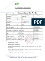 Instant Green Tea Powder: Product Specification