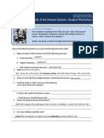 Cells of The Immune System-Student Worksheet