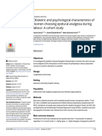 Obstetric and Psychological Characteristics of Women Choosing Epidural Analgesia During Labour: A Cohort Study