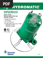 HPGR200: 60Hz/50Hz Submersible Sewage Grinder Pump