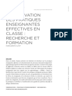 L'observation Des Pratiques Enseignantes Effectives en Classe: Recherche Et Formation